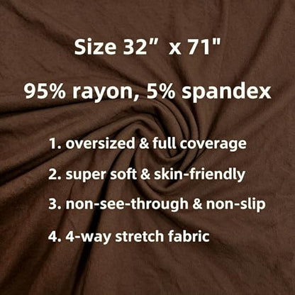 Lina & Lily Non-see-through Premium Jersey Maxi Hijab Head Scarf Wrap for Muslim Women - color: Dark Brown