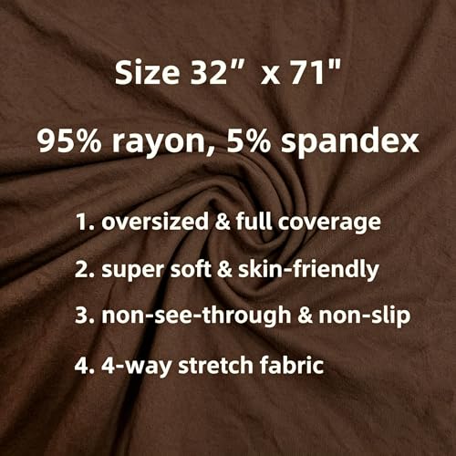 Lina & Lily Non-see-through Premium Jersey Maxi Hijab Head Scarf Wrap for Muslim Women - color: Dark Brown