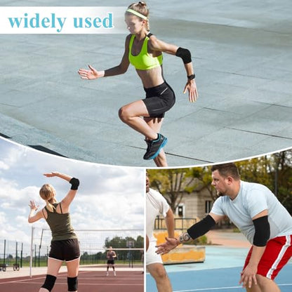 1 Pair Elbow Pads, Volleyball Brace Pad Elbow Protector Breathable Anti-Collision Sponge Arm Brace Pads Fitness Basketball Tennis Golfers Knee Support Band for Men and Women(Black)