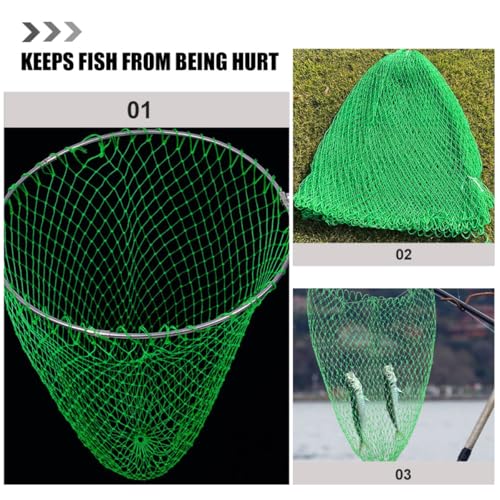 HEMOTON Fishing Net Replacement Thick Nylon Mesh Sturdy Fish Catching Net Head Lightweight Accessory for Freshwater and Fly Fishing