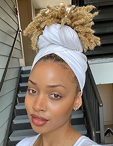 Nonbongoy Head Wraps for Black Women 71"x32" Long Soft Jersey Hijab Turban - color: 1- White Headwrap