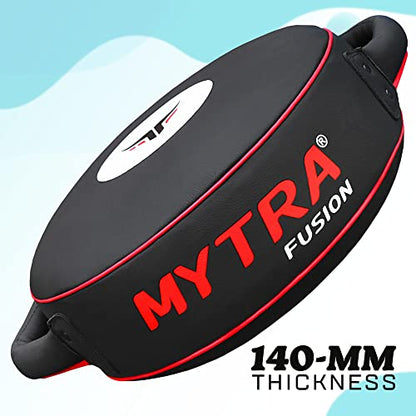Mytra Fusion Boxing Mitt - Leather Strike Pad, Black, Boxing, MMA, Muay Thai, Kickboxing
