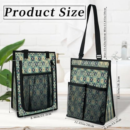 Islamic Flowers Portable Shower Bag for Travel Gym Camp Beach Tote Shower Caddy Bags Hanging Toiletry Organizer for Bathroom Dorm Room Essentials