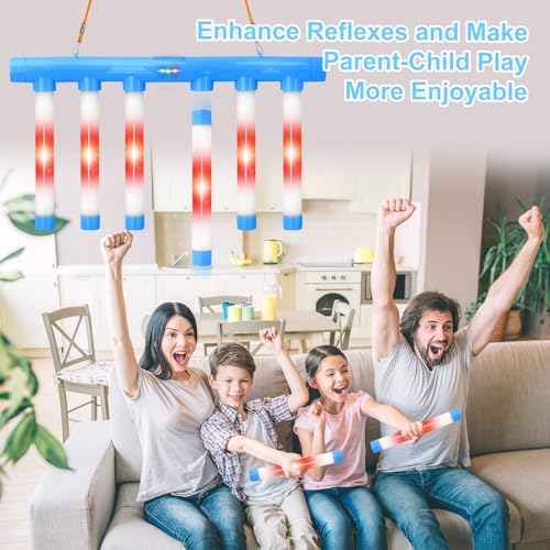 OCES Reflex Stick Game, Reflex Light-Up Sticks Reaction Training Hand Speed Challenge Game, Upgrade Hand Eye Coordination Training Toy Remote Control 3 Adjustable Speed (Light-Up Blue) - color: Light-up Blue