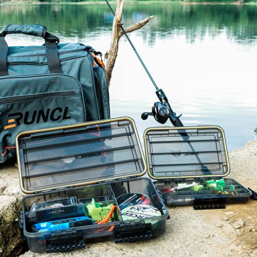 RUNCL Fishing Tackle Box, Waterproof Tray for Jigs Lures, Thicker Floating Tackle Utility Box with Adjustable Dividers, 3600/3700/Large 3700 Size - color: 1PC 3700