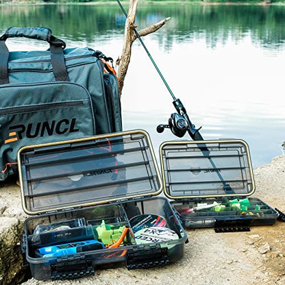 RUNCL Fishing Tackle Box, Waterproof Tray for Jigs Lures, Thicker Floating Tackle Utility Box with Adjustable Dividers, 3600/3700/Large 3700 Size - color: 1PC Deep 3700