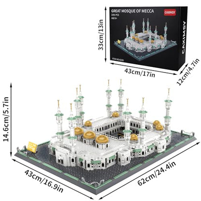 CAXIMSY Great Mosque of Mecca Building Blocks Set Islamic Masjid Architectural Model Toys Muslim Eid Gifts for Kids Adult 2291 Pieces - style: Great Mosque of Mecca Model