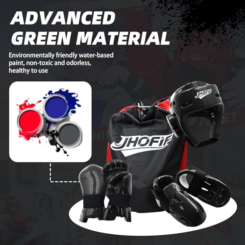 Martial Arts Karate Protective Sparring Gear Package Deal/Gift Adjustable Adult & Youth Headgear, Gloves & Kicks for MMA, Taekwondo, Boxing Training - color: Black, size: Small