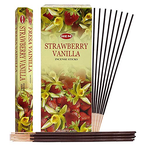 Strawberry Vanilla Incense Sticks and Incense Stick Holder Bundle Insence Insense Hem Incense Sticks - color: Strawberry Vanilla