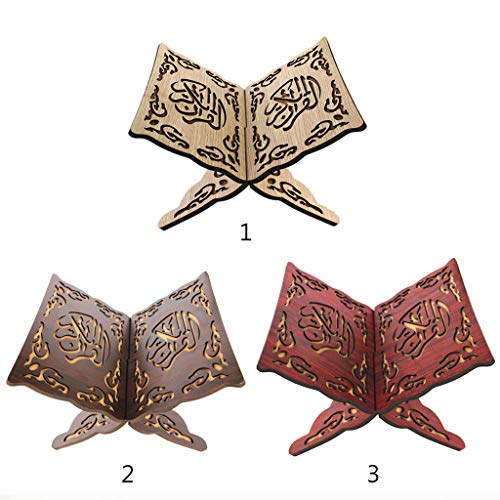 Wooden Carved Reading Bookshelf Quran Stand Holder Home Decoration Display