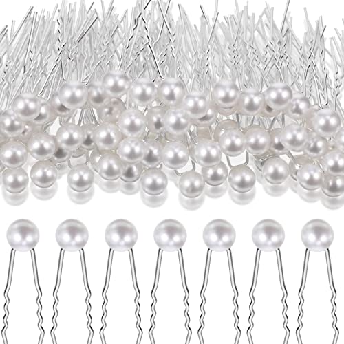 WILLBOND 100 Pcs Wedding Pearl Hair Pins Bridal Bridesmaid,0.3 Inch
