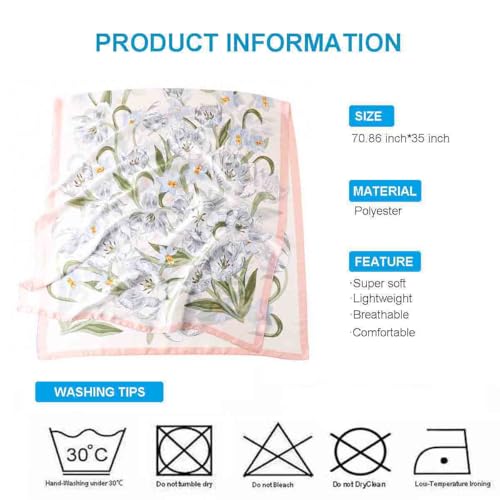 Xyueanlo Scarfs for Women Lightweight Scarves Fashion Print Floral Pattern Head Scarf Wraps Shawls - color: Pink