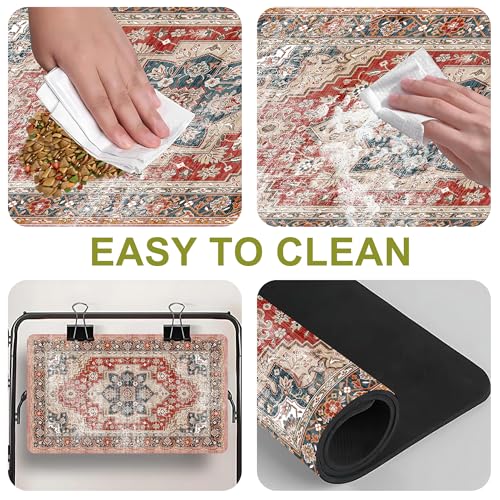 Cat Food Mat Pet Feeding Mats Dog Bowls Mat Cat Water Mat 12x20 Inch Boho8 - color: Bohemia Style 08
