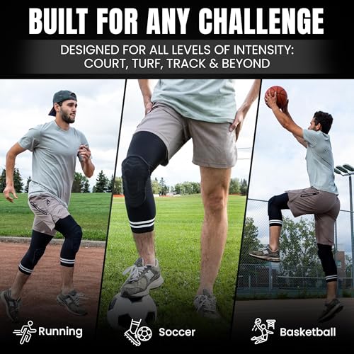 Dirt Defence Basketball Knee Pads - 2Pcs Medium Size Padded Knee Compression Sleeve for Legs - EVA Shock-Absorbing Support for Sports Training and Recovery - Volleyball, Soccer, Weightlifting, Baseball - Medium - size: Medium