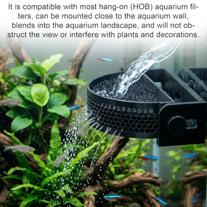 Aquarium Filter Baffle with Suction Cups, Fish Tank Water Flow Controller Water Calmer & Flow Reducer Hang-On Filter Accessory for Betta Fish Shrimp Tanks