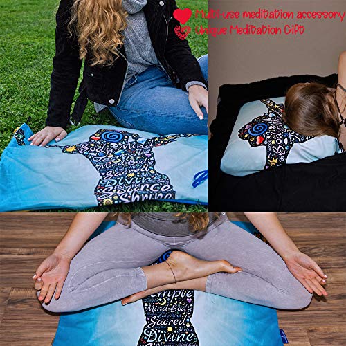 Woman Wall Decor-Premium velvet Meditation Mat|Wall art Tapestry Wall Hanging |Convertible meditation cushion cover|Unique Meditation Gift for Men, Women|Dual Printed,travel Yoga mat 70x70cm|Satin Bag