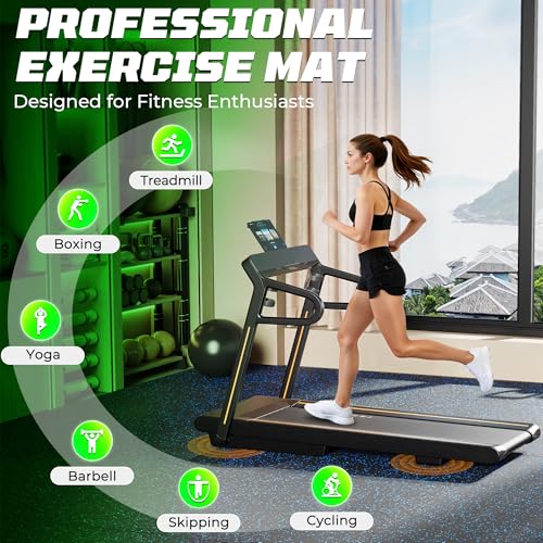 PRAISUN 0.56" Rubber Top Gym Flooring, Heavy Duty Interlocking Gym Mats for Home Gym, Non-Slip Workout Mat, 24 x 24in Large Gym Floor Mat, Protect Floors from Equipment, 144 Sq Ft, Black/Blue - size: 36 Tiles (144 Sq Ft)