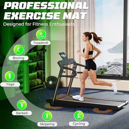 PRAISUN 0.56" Rubber Top Gym Flooring, Heavy Duty Interlocking Gym Mats for Home Gym, Non-Slip Workout Mat, 24 x 24in Large Gym Floor Mat, Protect Floors from Equipment, 144 Sq Ft, Black/Blue - size: 36 Tiles (144 Sq Ft)