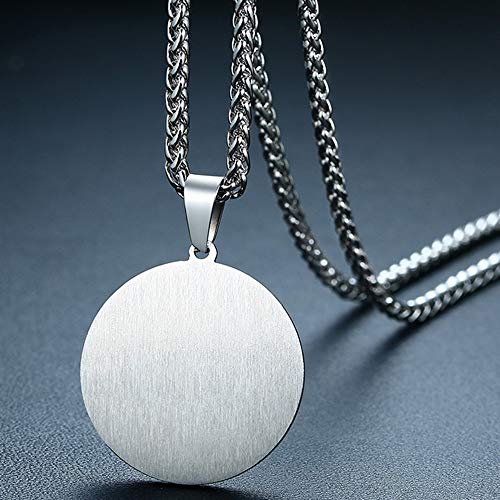 Jude Jewelers Stainless Steel Round Shape Muslim Islamic Religious Pendant Necklace - color: Silver