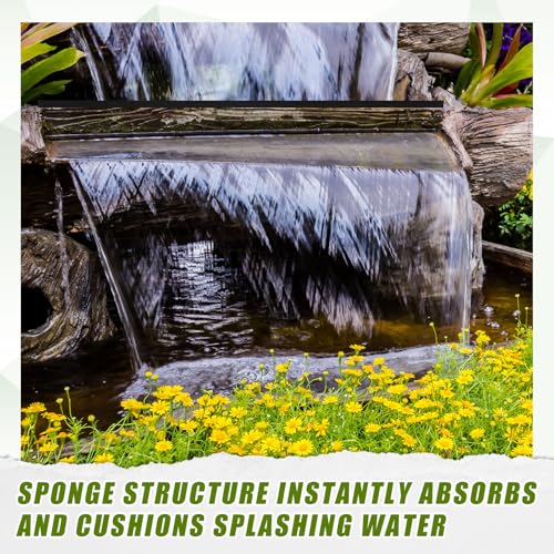 DoubleFill 2 Pack Splash Pad for Fountains and Water Features 12" x 24", Splash Mat for Waterfall Spillway Basins Outdoor Pond