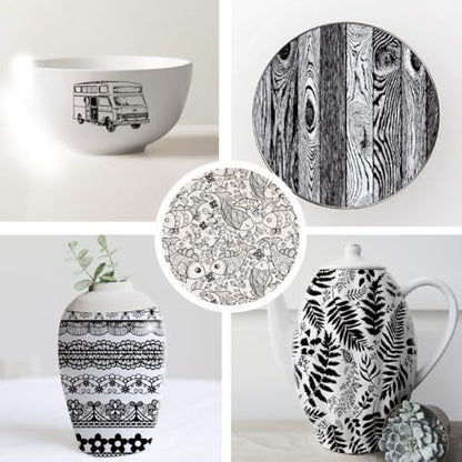 SUPERDANT 6PCS Mixed Underglaze Paper Transfer Potted Plants Fish Transfer Paper for Clay Ceramic Camping Lace Porcelain Under Glaze Transfers for Pottery Underglaze Decal Papers Handcrafted Gifts - style: Mixed Styles (Lace Trim)