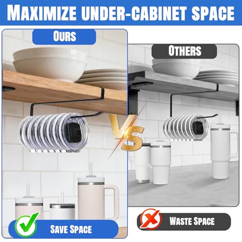 1 Pack Tumbler Lid Organizer, Versatile Cup & Water Bottle Lid Holder, Upgraded Kitchen Space Saver & Under Cabinet Storage, No Adhesive or Drilling Needed, Multi-Use Tumbler Lid Holder, Black - style: 1 Pack, Black