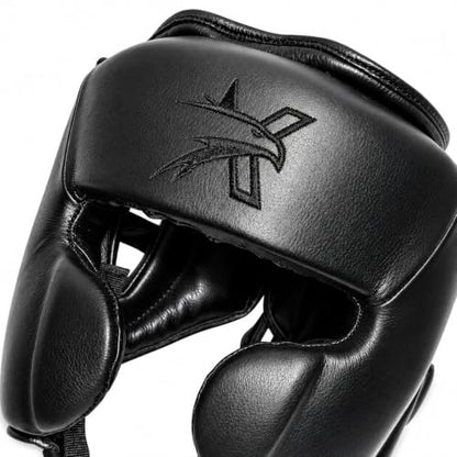 Premium Cowhide Leather Boxing Headgear Open Face with Cheek Protection, Grain Cowhide Leather, Shock Absorbing Padding, Adjustable Sparring Helmet for MMA Muay Thai Kickboxing - size: Large-X-Large