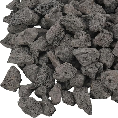 10 lbs Durable Black Lava, Fire Pit Lava Rocks | Lava Rocks for Gas Grill,Fireplaces,Fire Pits and Fire Pit Tables,0.8-1.2 Inch Fire Pit Stones for Landscaping - color: Black Lava Rock, size: 0.8"-1.2" 10LB
