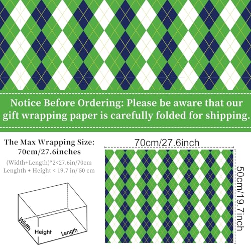 Keluna Golf Gift Wrapping Paper - Sports Theme Golf Wrapping Paper for Men Birthday Fathers Day Graduation Retirement Sports Event Christmas Holiday Wrap Sheets - color: golf