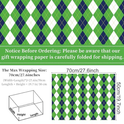 Keluna Golf Gift Wrapping Paper - Sports Theme Golf Wrapping Paper for Men Birthday Fathers Day Graduation Retirement Sports Event Christmas Holiday Wrap Sheets - color: golf