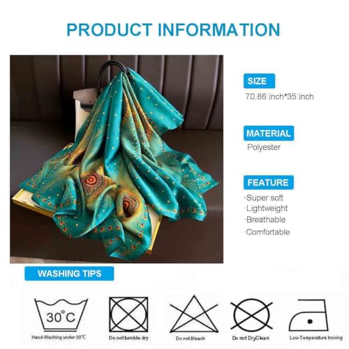 Xyueanlo Scarfs for Women Lightweight Scarves Fashion Print Floral Pattern Head Scarf Wraps Shawls - color: Yellow Green