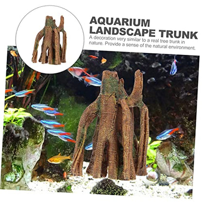 Simulation Tree Trunk Decoration Freshwater Driftwood Artificial Tree Stump Aquarium Landscape Tree Stump Tablescape Decor Decorative Artificial Tree Trunk Household Resin Tank