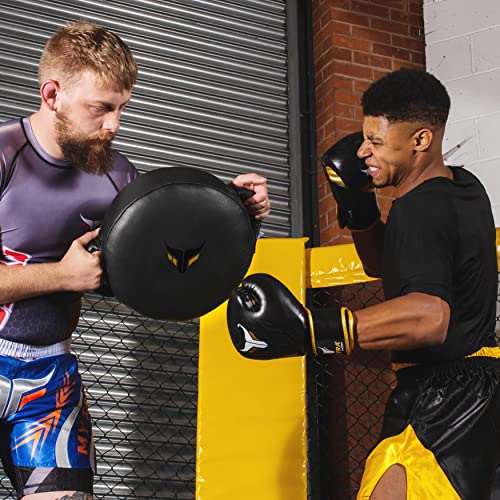Mytra Fusion Boxing Gloves – Kickboxing Gloves for Men & Women Boxing Training Gloves MMA Muay Thai Gloves Punching Gloves - color: Black/Gold, size: 18-oz