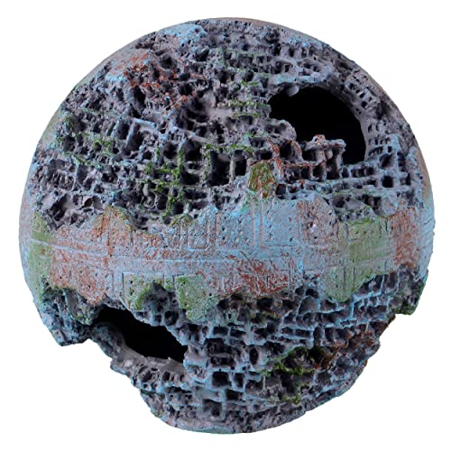 Underwater Treasures Green Space Ball Aquarium Ornament Sculpture