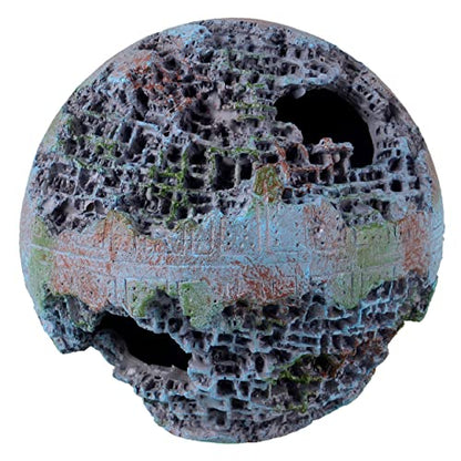 Underwater Treasures Green Space Ball Aquarium Ornament Sculpture