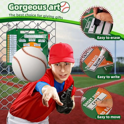 Baseball Lineup Magnets, 40Pcs 0.45 x 1.95 Inch Strong Magnetism Magnetic Baseball Lineup Board Reusable Magnets for Baseball Lineup Board Free Movement Softball Magnetic Lineup Board for Dugout