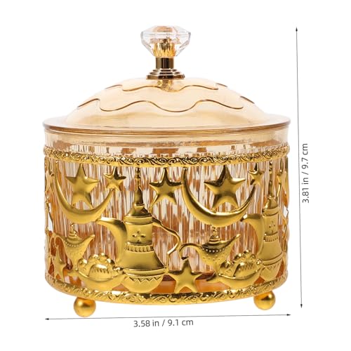 Mikinona Eid Mubarak Metal Food Tray Middle East Candy Box Jewelry Keepsake Candy Storage Treat Boxes - color: Multicolor