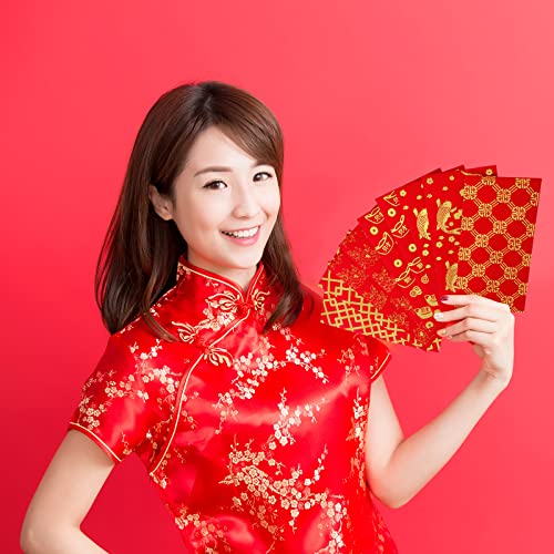 Marspark 60 Pcs Chinese New Year Red Envelopes 2026 Chinese Red Packets Hong Bao Gift Spring Festival Lucky Money Envelopes 6 Designs 3.5 x 6.7 Inches(Modern Pattern)