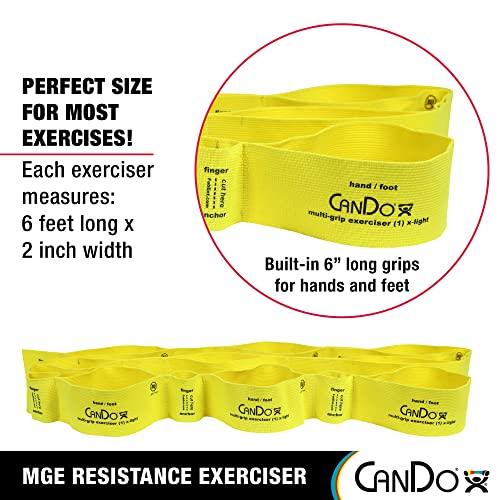 CanDo Multi-Grip 6 Foot Exercise Resistance Band with Hand/Foot Loops for Total Body Workouts, Training, Rehab, Stretching and Therapy - style: X-Light