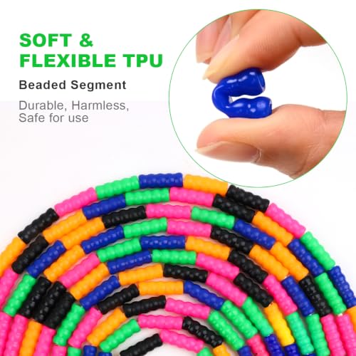Coolrunner 16 FT Long Jump Rope(1 PACK), Double Dutch Jump Ropes, Soft Beaded Skipping for Kids Adults, Plastic Segmented Long Enough for 4-5 Jumpers - color: Green