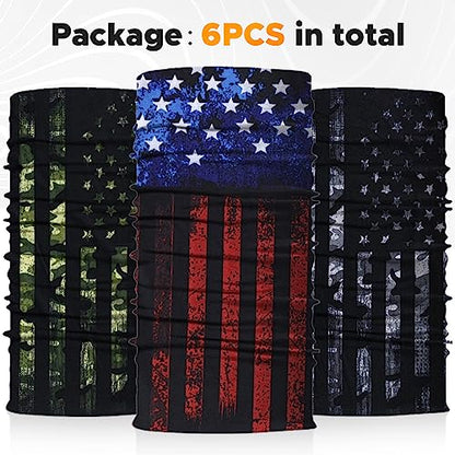 JOEYOUNG Headwear, Bandana, Neck Gaiter Head Wrap Headband Balaclava Magic Scarf - color: A-black Flag