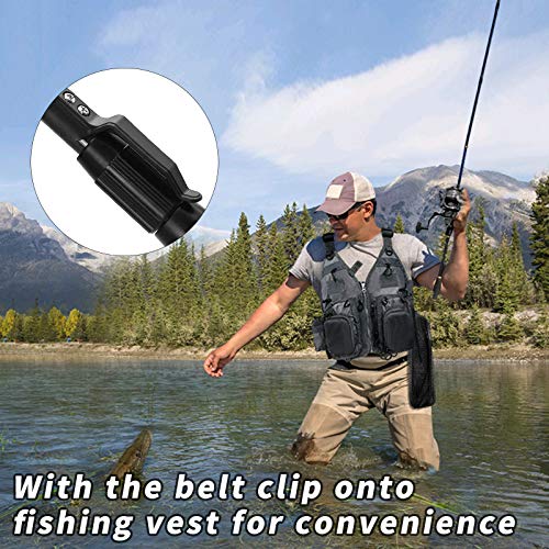 SANLIKE Collapsible Telescopic Fishing Net Rubber Coated Salt/Freshwater | Rubber coated net, fiberglass pole, non-slip rubber handle, various telescopic sizes, one-click storage - color: Black, size: 17 inches to 43