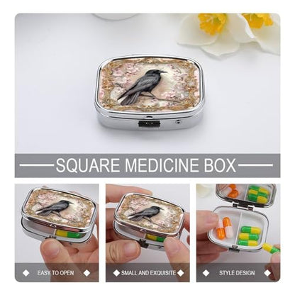 Metal 2 Compartment Pill Organizer Travel Friendly Portable Compact Pill Box Cute Pill Case to Hold Vitamins,Fish Oil,Supplements,Meds,Tablet for Purse,Pocket. (The Bird) - color: The Bird