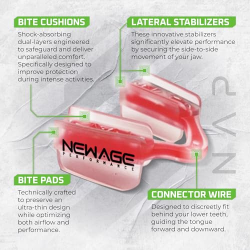 New Age Performance 6DS Low Profile Mouthpiece for High-Intensity Interval Training (HIIT) and Cross Fitness, Increase Strength & Endurance, Faster Recovery, Sleek Weightlifting Mouthpiece, (White) - color: White
