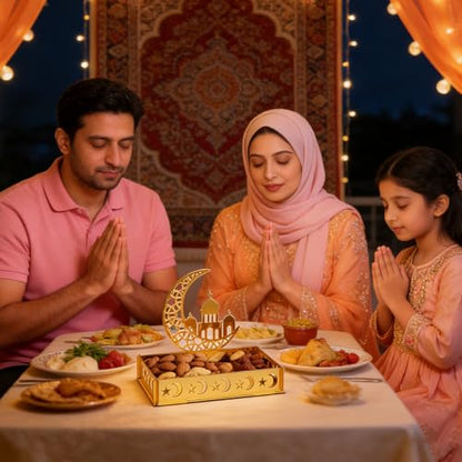 ANOTION EID Decorations for Home 2026 - Ramadan Serving Tray, Ramadan Table Decor, Islamic Ramadan Decor, Ramadan Gifts, Ramadan Mubarak Sign & Ramadan Table Décor, 1 Pack