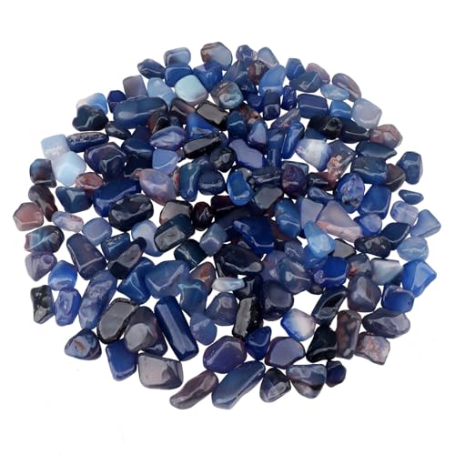 Aquarium Gravel 0.96LB Vase Filler Home Decor Fish Tank Crushed Stones Natural Pebbles Succulent Rocks Polished Irregular Shaped Bulk - Blue - color: Blue