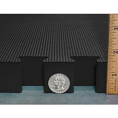 Meister X-Thick 1.5" Interlocking EVA Foam Mats - BK - 36 Tiles (144 Sqft) | Extra-thick 2X cushioning w/ anti-slip grip. 2' x 2' puzzle mats for wrestling, MMA, gymnastics, home gyms and play areas - color: Black, size: 36 Tiles (144 Sqft)