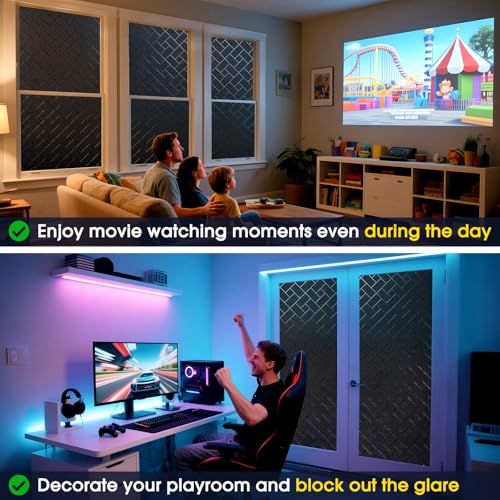 Coavas Blackout Window Privacy Film 100% Light Blocking 23.6"x78.7" | Static Cling Removable Frosted Privacy Cover, Heat Control Room Darkening Shade for Daytime Sleep, Bedroom, Nursery - color: Blackout, size: 23.6 x 78.7 Inch