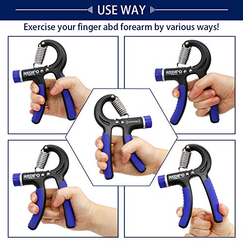 Hand Grip Strengthener - 2 Pack Forearm Exerciser Adjustable Resistance 20-90lbs Hand Squeezer for Men,Women - Grip Workout and Hand Rehabilitation blue