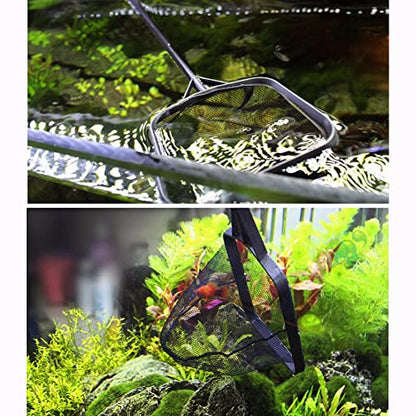 Lightweight Nylon Fish Fishing Net - Shrimp Net Fish Catching Cleaning Tool with Plastic Handle(L) - color: L